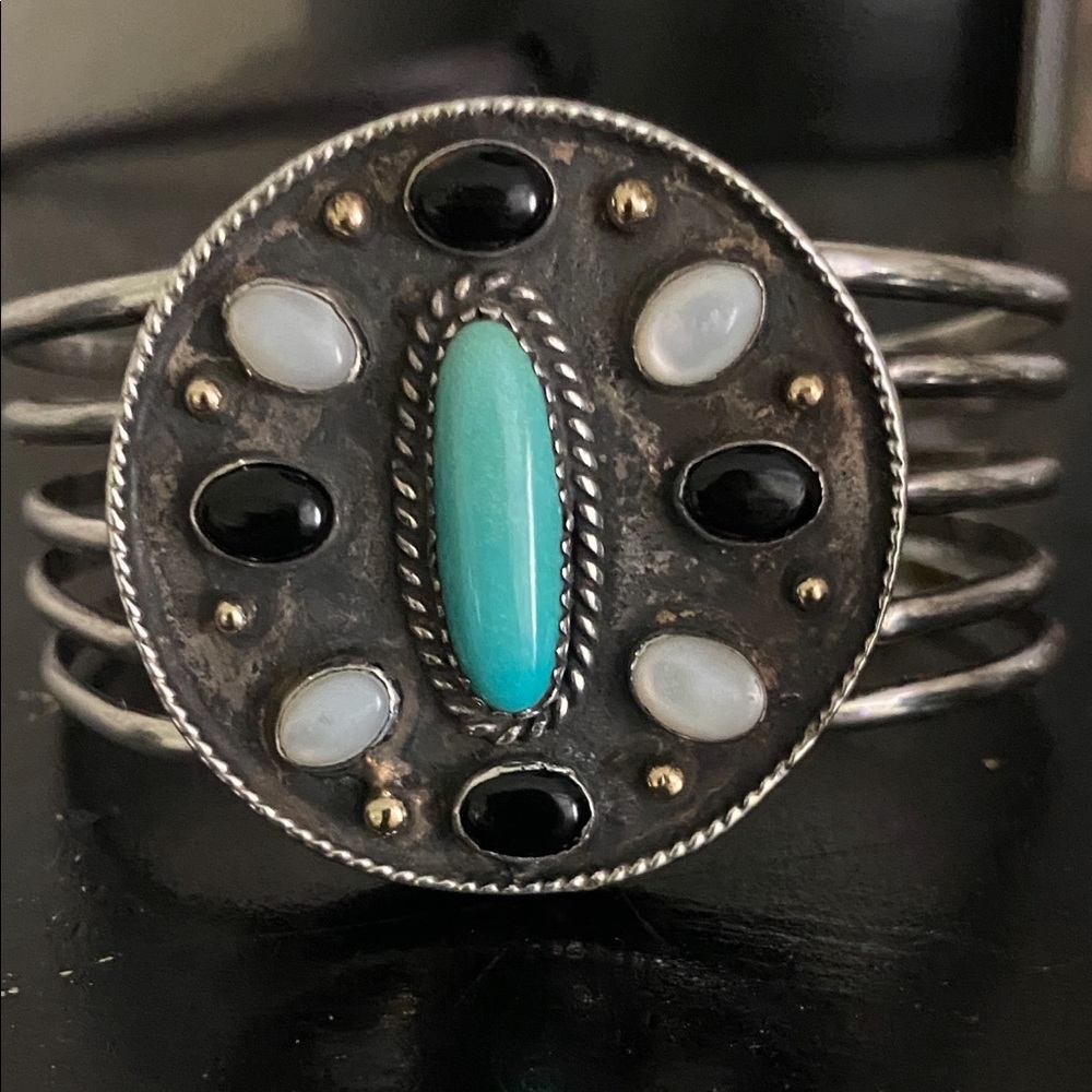 Vintage SS/turquoise/Mop Native American HEAVY